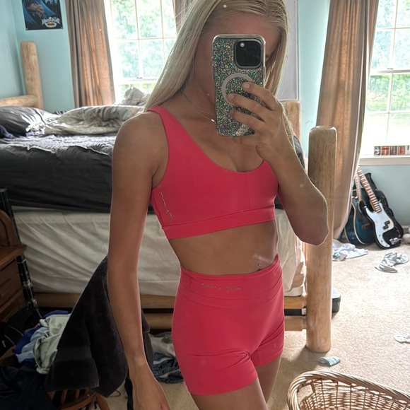 Gymshark Whitney Simmons Pink Sports Bra and Shorts Set - Picture 3 of 4